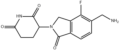 3-(5-(氨甲基)-4-氟-1-氧代异吲哚啉-2-基)哌啶-2,6-二酮 结构式