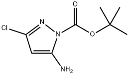 5-氨基-3-氯-1H-吡唑-1-羧酸叔丁酯 结构式