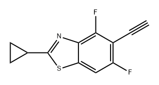2-环丙基-5-乙炔基-4,6-二氟苯并[D]噻唑 结构式