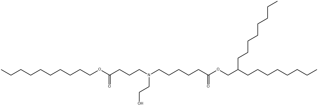 2-Octyldecyl 6-[[4-(decyloxy)-4-oxobutyl](2-hydroxyethyl)amino]hexanoate 结构式