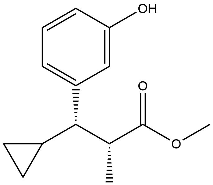 (2R,3S)-3-环丙基-3-(3-羟基苯基)-2-甲基丙酸甲酯 结构式