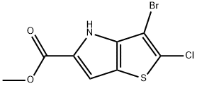 3-溴-2-氯-4H-噻吩并[3,2-B]吡咯-5-羧酸甲酯 结构式