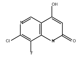 7-氯-8-氟-4-羟基-1,6-萘啶-2(1H)-酮 结构式