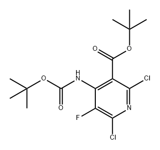 4-((叔丁氧羰基)氨基)-2,6-二氯-5-氟烟酸叔丁酯 结构式