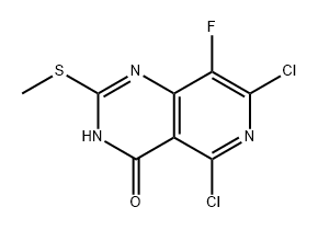 5,7-二氯-8-氟-2-(甲硫基)吡啶并[4,3-D]嘧啶-4(1H)-酮 结构式
