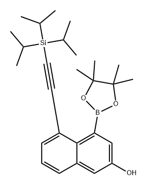 4-(4,4,5,5-四甲基-1,3,2-二氧杂硼烷-2-基)-5-((三异丙基甲硅烷基)乙炔基)萘-2-醇 结构式