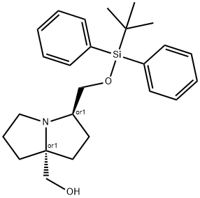 REL-((3R,7AR)-3-((叔丁基二苯基硅烷基)氧基)甲基)四氢-1H-吡咯嗪-7A(5H)-基)甲醇 结构式