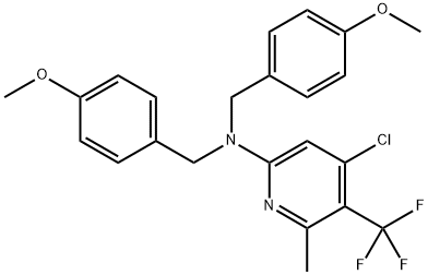4-氯-N,N-双(4-甲氧基苄基)-6-甲基-5-(三氟甲基)吡啶-2-胺 结构式