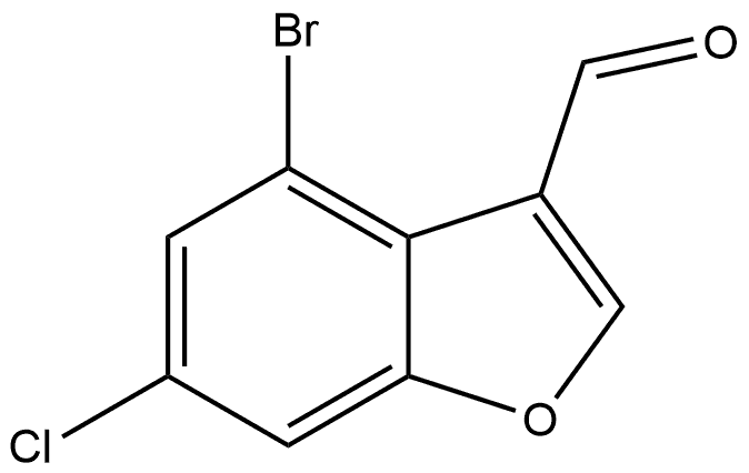 4-溴-6-氯苯并呋喃-3-甲醛 结构式