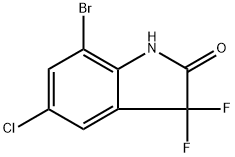 7-溴-5-氯-3,3-二氟吲哚-2-酮 结构式