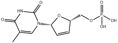 5'-Thymidylic acid, 2',3'-didehydro-3'-deoxy- 结构式