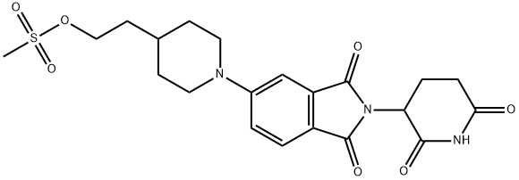 2-(1-(2-(2,6-二氧代哌啶-3-基)-1,3-二氧代-2,3-二氢-1H-异吲哚-5-基)哌啶-4-基)乙基甲磺酸酯 结构式