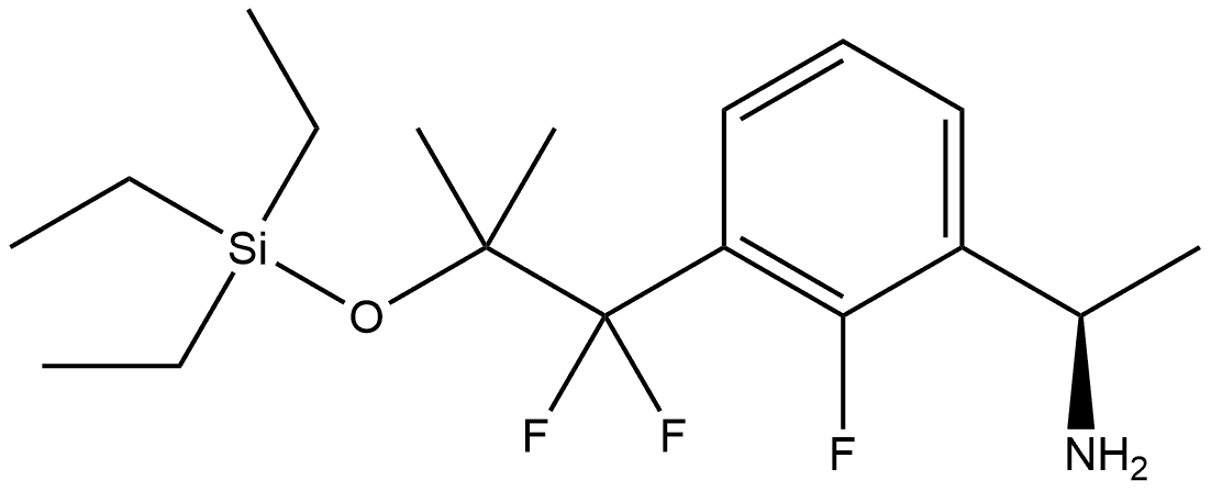 (R)-1-(3-(1,1-二氟-2-甲基-2-((三乙基甲硅烷基)氧基)丙基)-2-氟苯基)乙-1-胺 结构式