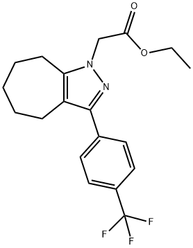 1(4H)-Cycloheptapyrazoleacetic acid, 5,6,7,8-tetrahydro-3-[4-(trifluoromethyl)phenyl]-, ethyl ester 结构式