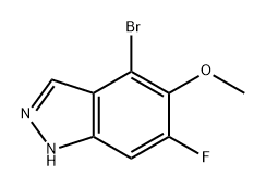 4-溴-6-氟-5-甲氧基-1H-吲唑 结构式