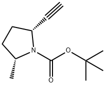 (2R,5R)-2-乙炔基-5-甲基吡咯烷-1-羧酸叔丁酯 结构式