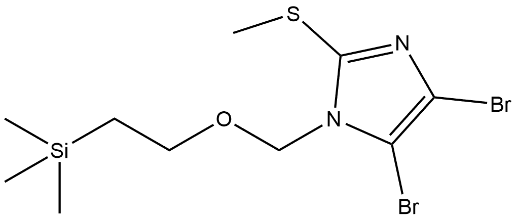 4,5-二溴-2-(甲硫基)-1-((2-(三甲基甲硅烷基)乙氧基)甲基)-1H-咪唑 结构式