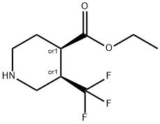 REL-(3R,4R)-3-(三氟甲基)哌啶-4-羧酸乙酯 结构式