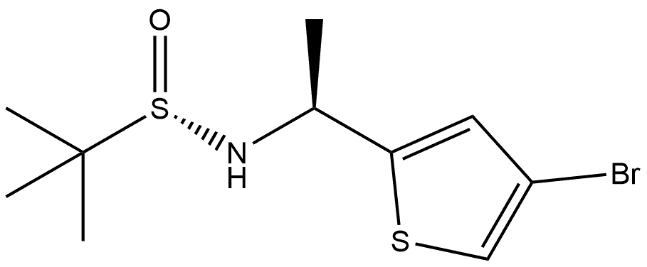 (S)-N-((S)-1-(4-溴噻吩-2-基)乙基)-2-甲基丙烷-2-亚磺酰胺 结构式