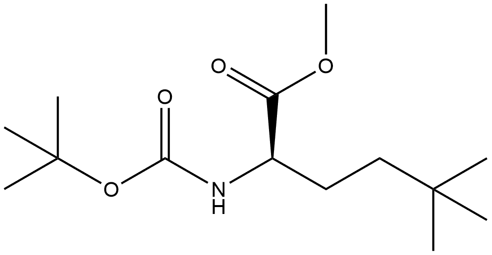 methyl (R)-2-((tert-butoxycarbonyl)amino)-5,5-dimethylhexanoate 结构式