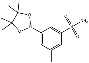 3-甲基-5-(4,4,5,5-四甲基-1,3,2-二氧杂硼烷-2-基)苯磺酰胺 结构式