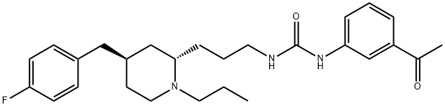 Urea, N-(3-acetylphenyl)-N'-[3-[(2S,4R)-4-[(4-fluorophenyl)methyl]-1-propyl-2-piperidinyl]propyl]- 结构式