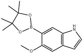 5-甲氧基-6-(4,4,5,5-四甲基-1,3,2-二氧杂硼烷-2-基)-1H-吲哚 结构式