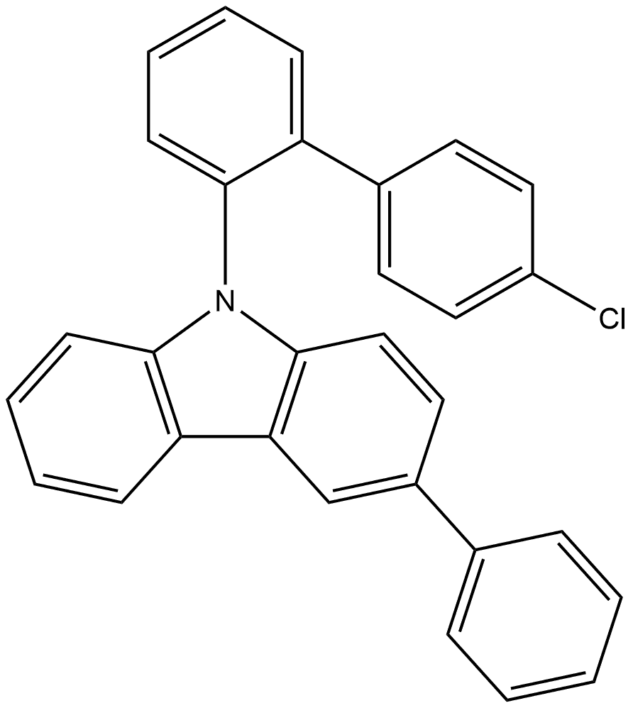 9-(4'-氯-[1,1'-联苯]-2-基)-3-苯基-9H-咔唑 结构式