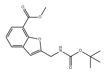 2-(((叔丁氧基羰基)氨基)甲基)苯并呋喃-7-羧酸甲酯 结构式