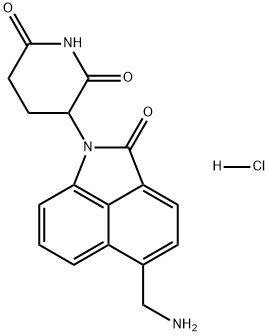 3-(5-(氨甲基)-2-氧代苯并[CD]吲哚-1(2H)-基)哌啶-2,6-二酮盐酸盐 结构式
