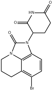 3-(7-溴-2-氧代-5,6-二氢-4H-咪唑并[4,5,1-IJ]喹啉-1(2H)-基)哌啶-2,6-二酮 结构式
