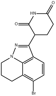 3-(5-溴-7,8-二氢-6H-吡唑并[4,5,1-IJ]喹啉-2-基)哌啶-2,6-二酮 结构式