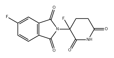 5-氟-2-(3-氟-2,6-二氧哌啶-3-基)异吲哚啉-1,3-二酮 结构式