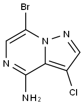 7-溴-3-氯吡唑[1,5-A]吡嗪-4-胺 结构式