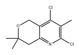 2,4-二氯-3,7,7-三甲基-7,8-二氢-5H-吡喃并[4,3-B]吡啶 结构式