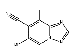 6-溴-8-碘-[1,2,4]三唑并[1,5-A]吡啶-7-甲腈 结构式
