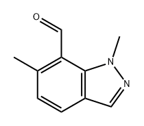 1,6-二甲基-1H-吲唑-7-甲醛 结构式