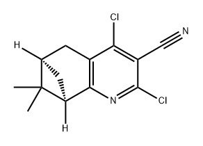(6R,8R)-2,4-二氯-7,7-二甲基-5,6,7,8-四氢-6,8-甲酰基喹啉-3-腈 结构式