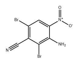 3-氨基-2,6-二溴-4-硝基苄腈 结构式