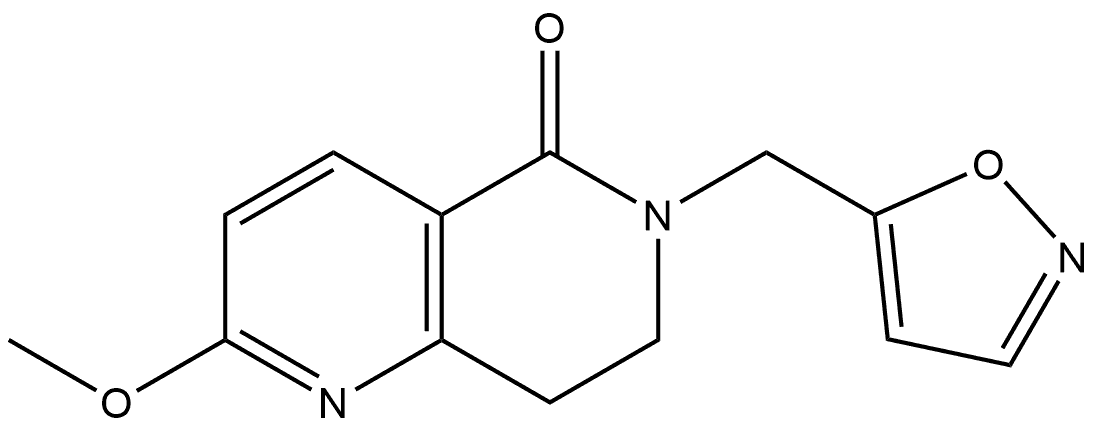 7,8-Dihydro-6-(5-isoxazolylmethyl)-2-methoxy-1,6-naphthyridin-5(6H)-one 结构式