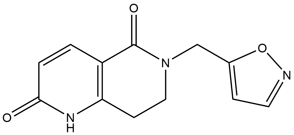 7,8-Dihydro-6-(5-isoxazolylmethyl)-1,6-naphthyridine-2,5(1H,6H)-dione 结构式