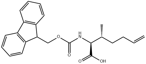 6-Heptenoic acid, 2-[[(9H-fluoren-9-ylmethoxy)carbonyl]amino]-3-methyl-, (2S,3R)- 结构式