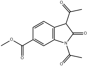 1,3-二乙酰-2-氧吲哚啉-6-甲酸甲酯 结构式