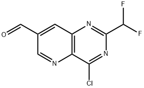 4-氯-2-(二氟甲基)吡啶并[3,2-D]嘧啶-7-甲醛 结构式