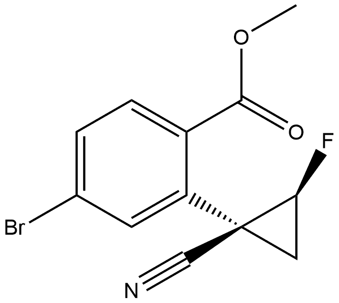 4-溴-2-((1R,2S)-1-氰基-2-氟环丙基)苯甲酸甲酯 结构式