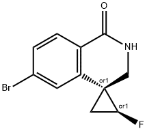 REL-(1R,2S)-6'-溴-2-氟-2',3'-二氢-1'H-螺[环丙烷-1,4'-异喹啉]-1'-酮 结构式