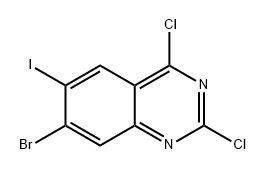 7-溴-2,4-二氯-6-碘喹唑啉 结构式