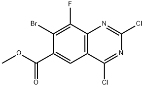 7-溴-2,4-二氯-8-氟喹唑啉-6-甲酸甲酯 结构式