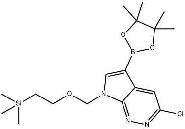 3-氯-5-(4,4,5,5-四甲基-1,3,2-二氧硼杂环戊烷-2-基)-7-[[2-(三甲基甲硅烷基)乙氧基]甲基]-7H-吡咯并[2,3-C]哒嗪 结构式