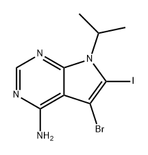 5-溴-6-碘-7-异丙基-7H-吡咯[2,3-D]嘧啶-4-胺 结构式